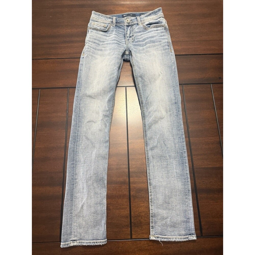 🔥BKE Alec Straight Leg Jeans Mens 27 X 32” Y2K Blue Stretch Distressed